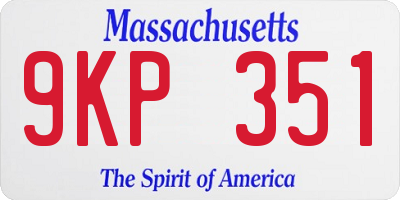 MA license plate 9KP351