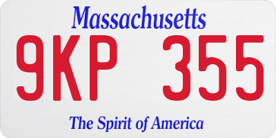 MA license plate 9KP355