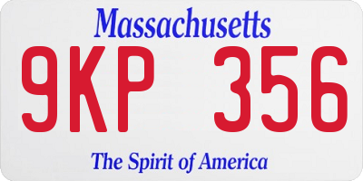 MA license plate 9KP356