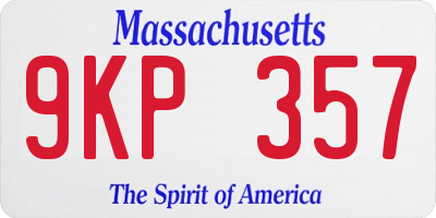 MA license plate 9KP357