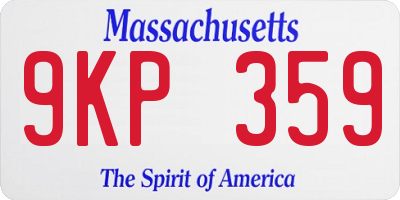 MA license plate 9KP359