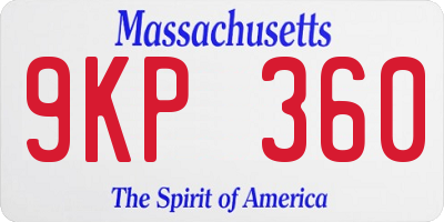 MA license plate 9KP360