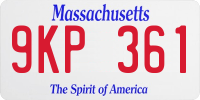MA license plate 9KP361