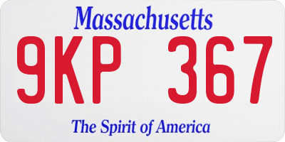 MA license plate 9KP367