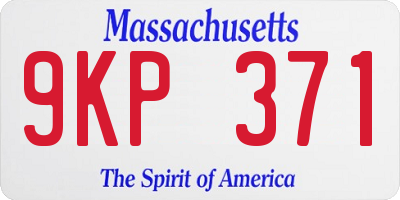 MA license plate 9KP371