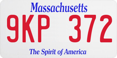 MA license plate 9KP372