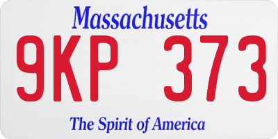 MA license plate 9KP373