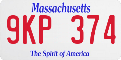 MA license plate 9KP374