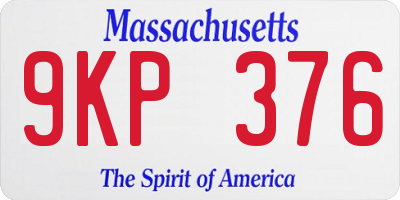 MA license plate 9KP376