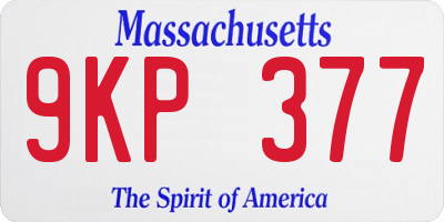 MA license plate 9KP377