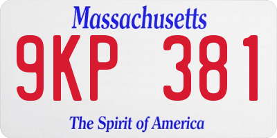 MA license plate 9KP381