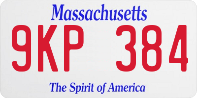 MA license plate 9KP384