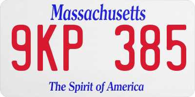 MA license plate 9KP385