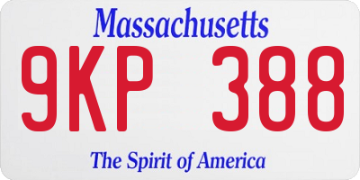 MA license plate 9KP388