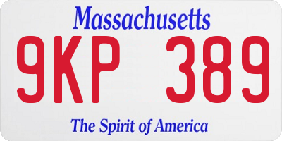 MA license plate 9KP389