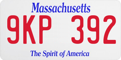 MA license plate 9KP392