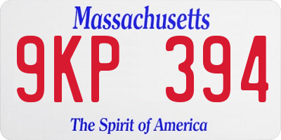 MA license plate 9KP394