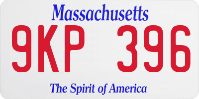 MA license plate 9KP396