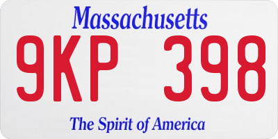 MA license plate 9KP398