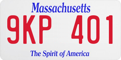MA license plate 9KP401