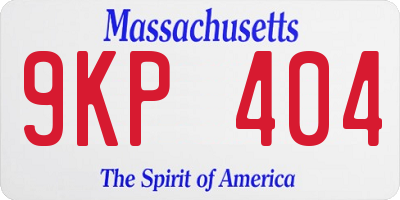MA license plate 9KP404