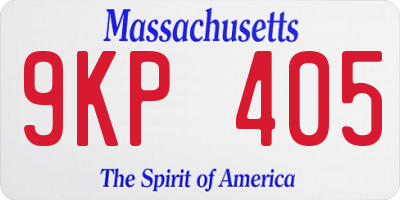 MA license plate 9KP405