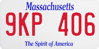 MA license plate 9KP406