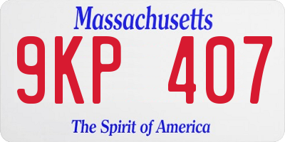 MA license plate 9KP407
