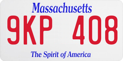 MA license plate 9KP408