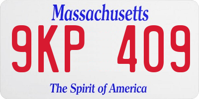 MA license plate 9KP409