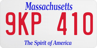 MA license plate 9KP410
