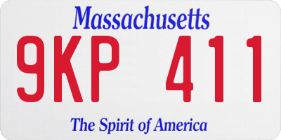 MA license plate 9KP411