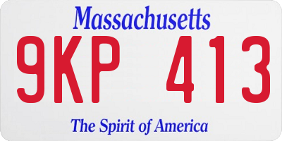 MA license plate 9KP413