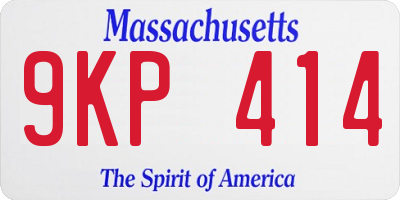 MA license plate 9KP414