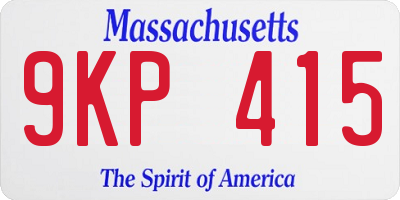 MA license plate 9KP415