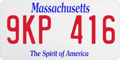 MA license plate 9KP416