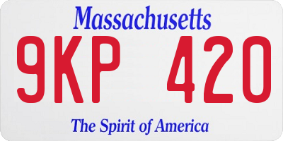 MA license plate 9KP420