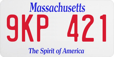 MA license plate 9KP421