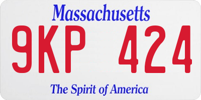 MA license plate 9KP424