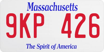 MA license plate 9KP426