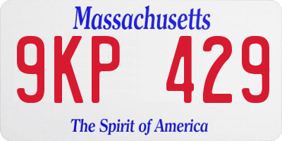 MA license plate 9KP429