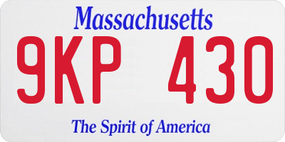 MA license plate 9KP430