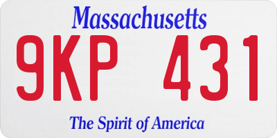 MA license plate 9KP431