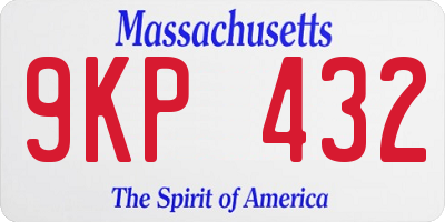 MA license plate 9KP432