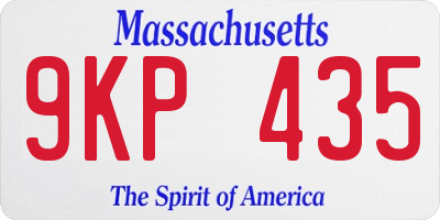 MA license plate 9KP435