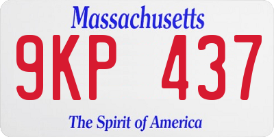MA license plate 9KP437