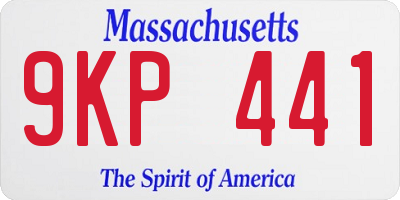 MA license plate 9KP441
