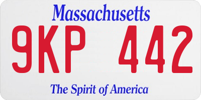 MA license plate 9KP442