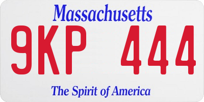 MA license plate 9KP444