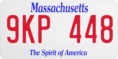 MA license plate 9KP448